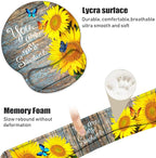 Keyboard Wrist Rest and Mouse Pad Wrist Support Set with Coasters, Ergonomic Gaming Mousepad for Home Office Working Studying Easy Typing & Pain Relief, Sunflower, You are My Sunshine