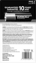 Duracell Rechargeable AAA Batteries, 6 Count (Pack of 1) Triple A Battery for Long-lasting Power, All-Purpose Pre-Charged Battery for Household and Business Devices