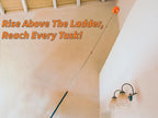 24 Foot High Reach Duster Kit with 5-18 ft Extension Pole // High Ceiling Dusting and Window Cleaning Kit with Telescopic Pole // Window Washer & Squeegee, Cobweb Duster, Fan Blade and Feather Dusters