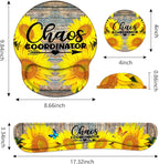 Keyboard Wrist Rest and Mouse Pad Wrist Support Set with Coasters, Chaos Coordinator Wrist Mouse Pad with Non-Slip PU Base for Computer Laptop Home Office Working Studying Easy Typing & Pain Relief