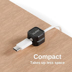 Clipzy 6 Pack Magnetic Cable Clips & Cord Holder, Under Desk Cable Management, Adhesive Wire Holder Keeper Organizer for Home Office Computer Desk Phone Car Wall Desktop Nightstand - Black