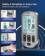 KingPavonini 3-in-1 TENS Unit Muscle Stimulator for Pain Relief Therapy, Dual Channel 36 Modes TENS Machine with 12 Pads, Rechargeable & Portable EMS Muscle Stimulator for Back, Shoulder, Neck