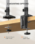 ErGear Triple Monitor Mount for 13-27 inch Screens, Triple Monitor Arms with USB, Heavy Duty Three Monitors Stand with Tilt, Swivel, Rotation, Holds Up to 17.6 lbs Each Arm