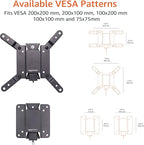 Amazon Basics Tilt TV Wall Mount fits 12-40 inch TVs and VESA 200x200, Black