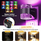 L LOHAS LED Night Light, RGB Bubble Night Lights Plug into Wall, 10-Color Change Night Light,Dimmable Nightlights with Dusk to Dawn Sensor for Rooms Bathroom Hallway