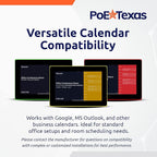 PoE Texas 10" Touchscreen Meeting Room Scheduler Tablet with Highly Visible LED Ring - Plug & Play PoE Office Conference Room Scheduler - Digital Display Syncs with Existing Business Calendar