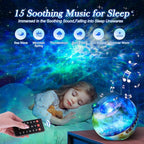 Galaxy Projector for Bedroom, 15 Colors Star Projector for Kids Night Light for Kids, 15 White Noise Sound Machine with Light Galaxy Light Projector for Bedroom, Remote Ceiling Star Lights for Bedroom