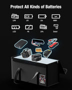 Electric Dirt Ebike Battery Bag, LiFePO4 Lithium Fireproof Bag, Large Explosion-proof Motorcycle Battery Case for Charging & Storage, Waterproof Box Compatible with Talaria(16.5x6.7x7.9 Inches)