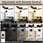 Glowall Small Ceiling Fan with Lights and Remote, 32" Flush Mount, Small Quiet, DC Motor, Reversible Blades, 6 Wind Speeds, Dimmable LED, Adjustable Color Temperature, Timer