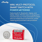 Shelly 1PM Mini Gen4 | Wi-Fi, Zigbee, Matter Smart Relay Switch with Power Metering, 1-Channel 8A | Home Automation | Alexa, SmartThings, Google, Apple HomeKit Compatible | iOS Android App (2 Pack)