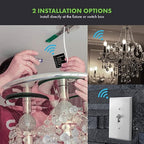 TOPGREENER Wi-Fi Relay Module, Hidden Smart Switch for Fans, Lights, Outlets, 120-240VAC, 10A, ETL Listed, TGWFRSM1, Black