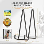 IPAME 14 Inch Heavy Duty Plate Stand (2 Pack) – Metal Display Easel for Large Plates, Platters, Picture Frames, Plaques, Signs and Posters