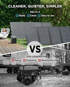 EF ECOFLOW Solar Generator DELTA 2 with 2x220W Portable Solar Panels, 1024Wh LFP Battery, Fast Charging, Portable Power Station for Home Backup Power, Camping & RVs