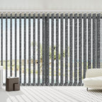 Blindify Motorized Vertical Blinds, Light Filtering Sliding Door Shades Vertical Shades Remote Control Customize, Jacquard Dark Grey