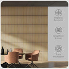 HOMCOM 4 Pack 3D Acoustic Panels, 24" x 24" Soundproof Wood Panels for Wall, Wood Slat Wall Paneling for Interior Ceiling, Office, Home Theater, Studio, Oak