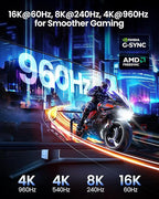 Silkland 80Gbps Short DisplayPort 2.1 Cable 1.6FT [VESA Certified], [8K@240Hz, 4K@540Hz 360Hz 240Hz] DP 2.1 Cable 16K, DP80 HDR Display Port Cord Compatible FreeSync G-Sync Gaming Monitor 5090 7900XTX