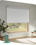 Yoolax Motorized Blinds App Control, Blackout Roller Shades for Windows, Cordless Automatic Shades Roller Window Blinds for Bedroom Living Room Office (Blackout Alpine White, 44" W x 72" H)