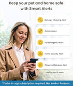 Furbo Mini 360° [Subscription Required] New 2K QHD Pet Camera - Unlock w/Paid Plan: Dog & Cat Safety Alerts, Rotating Treat Toss w/ 2-Way Speaker Smart Cam (Low Risk, 3mo Min. Cancel Anytime)