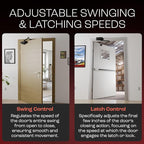 PrimeWare DC-300 Automatic Adjustable Door Closers for Home | Soft Close, No Slam | Residential and Commercial Door Closer | Level 3 | for Doors Weighing 90-140 lbs | Hydraulic Door Spring - Black
