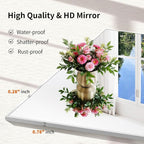 Silver Bathroom Mirror for Wall, 24x32 Inch Rectangle with Metal Frame, Modern Vanity for Bathroom Living Room, Entryway Hangs Horizontal or Vertical