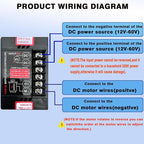 URANT DC12V - 60V/20A Motor Speed Controller, with Forward and Reverse Switch,Suitable for DC Brushless Motors,Forward and Reverse Motor Speed Regulator,DC Motor Speed Controller