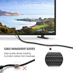 Moxita 25ft - 1/4 inch Cord Protector Cable Sleeve Split Wire Loom Tubing for Power Cord Audio USB Cable, Cord Sleeve Cable Management for TV Computer, Cord Protectors from Pets Chewing, Black