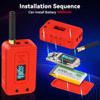 Meshnology 1 Set ESP32 Lo Ra V3 Module Board with 915 MHz Antenna + 3000mAh Battery + Case - with WiFi Blue Tooth SX1262 CP2102 0.96” OLED Display Type C for Ar duino Mesh Tastic IOT (N35, Red)
