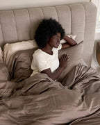 Cozy Earth Luxury Bed Sheet Set - 100% Viscose from Bamboo Fabric, Ultra-Soft & Breathable, Fits Regular & Deep Pocket Mattresses up to 20" - 4 Pieces Full Set Walnut