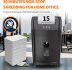 KRT Ultra-Quiet Paper Shredder 38dB,30 Min Run Time,15 Sheet Cross-Cut (4x38mm) for Office/Home,8 Gal Pullout Bin with Casters,Shreds CDs/Credit Cards,Anti-Jam Technology,Black