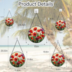 CRISGIF Stained Glass Window Hanging - Poppy Birth Flowers Suncatcher for Door Garden Yard Wildflowers Sun Catchers Decor Christmas Mother's Day Birthday Gifts for Women Mom Nana Friend 11.8 in