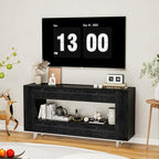 Vavkorkula TV Stand for 65 Inch with 2 Large Drawers & Hidden Storage Cabinets, Modern Farmhouse Entertainment Center Television Stands for Living Room Bedroom, Black