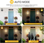 VIANIS Motion Sensor Outdoor Lights, Aluminum Waterproof Porch Lights Outdoor with Water Glass for Porch, Garden, Front Door White Standard Size
