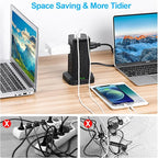 BEVA Power Strip Tower with USB Ports, Surge Protector with USB Ports, 12 AC and 4 USB Ports, 10 FT Extension Cord with Power Surge Tower, Office Supplies Office Organization Dorm Room Essentials