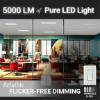NUWATT 2 Pack, 2x4 LED Flat Panel Light, 120-277V, 3CCT 3000K/4000K/5000K Selectable, 5500LM, 50W, Internal Driver, Dimmable 0-10V, 2 x 4 FT Surface Mount LED Panel, 1 Inch Thin 2x4 Ceiling Light