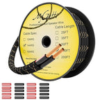 14/2 Speaker Wire 100 Feet, 14AWG Gauge Speaker Cable, Direct Burial, Durable Nylon Braided, in Wall, 2 Conductors, OFC Oxygen-Free Copper, for Car Audio Stereos, Home Theater, Surround Sound, Radio