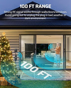 DEWENWILS Outdoor Remote Control Outlet, 15A Wireless Remote Control Switch, 100FT Control Range & 14AWG SJTW Power Cord, Weatherproof for Outdoor Appliances, 1 Remote Control+3 Outlets