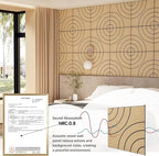 ARMURO 4 Packs Acoustic Wall Panels - Self-Adhesive 3D Wood Slat Wall Panel- Peel and Stick Sound Absorbing Panels for Noise Reducing - Feature Wall Decor for Home & Office