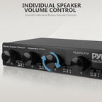 Pyle 4 Channel High Power Stereo Speaker Selector with Volume Control - Rugged and Durable Housing Construction, Cabinet Heat Sink, Plug and Play Easy Install - PLSHVC412