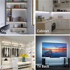 LAFULIT 10 PCS Under Cabinet Lights Kit, Stick on Lights, Flexible Led Strip Lights with Remote and Power Adapter,for Kitchen Cabinets Shelf Desk Counter Corner, 6000K Daylight White, 16.4ft