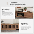 gaoyangjiaju Modern Walnut TV Console for 75+ Inch Screen – Extendable Wood Media Unit (78"-103") with Grille Doors and Drawers, Great for Living Rooms & Bedrooms