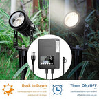 SUNVIE 300W Low Voltage Landscape Transformer with 2 Independent Control Output Landscape Lighting Transformer with Timer and Photocell Sensor 120V AC to 12/14V AC Weatherproof Low Voltage Transformer