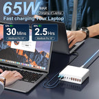 420W USB C Charger Block,10-Port Charging Station GaN Fast Charging Type C & USB A Wall Charger Adapter for MacBook Pro/Air,iPhone,iPad,Dell XPS,Samsung Galaxy(White)