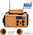 NOAA Weather Radio AM/FM/Shortwave, 5 Way Powered Emergency Radio 5000mAh/18500mWh Battery Backup Solar Crank, Portable Phone Charger with LED Flashlight, Reading Lamp and SOS Alarm for Survival