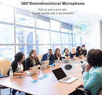 TONGVEO Bluetooth Speakerphone Conference Microphones, Wireless Conference Speaker 360°Voice Pick up with 4 AI Noise Cancellation Mics USB/Dongle/Bluetooth Connection 8 Hour Call Time for 8-12 People