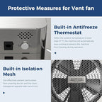 ALORAIR 570CFM Crawlspace Ventilation Fan with Humidistat, IP55 Rated Basement Stainless Steel Exhaust Fan, Built-In Isolation Net 8.1 Inch Foundation Vent Fan for Crawl Space, Garage, Attic,Grow Tent