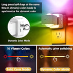 L LOHAS LED Night Light, Color Changing Night Lights Plug into Wall, Rotating White Nightlight, Dusk to Dawn Sensor, RGB Rainbow Nightlights Projector for Bathroom, Gaming Room, Decor, Gifts,2 Pack