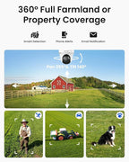 REOLINK 5MP 4G LTE Cellular Security Camera Outdoor, 360° Pan-Tilt, Sim+32GB SD Card Included, Wireless Solar Powered, Color Night Vision, Smart AI Detection, Go PT Plus+Solar Panel, Updated Version