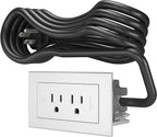 Legrand Wiremold RD2WH radiant Furniture Power Center, Recessed Power Strip, 2 Outlets, 6 Foot Cord, White