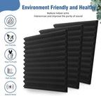 HWLIYUTAI 100 Pack Acoustic Panels 1 X 12 X 12 Inches - Acoustic Foam Studio Foam Wedges High Density Panels Soundproof Wedges Charcoal …