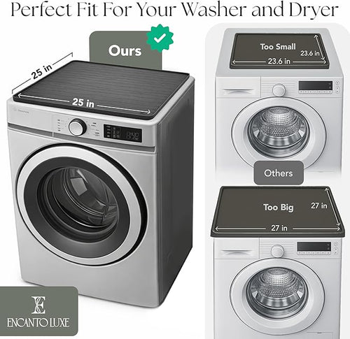 2 PC Washer and Dryer Top Cover Protectors 25" x 25", Laundry Machine Dust Guards (Beige (Sand))